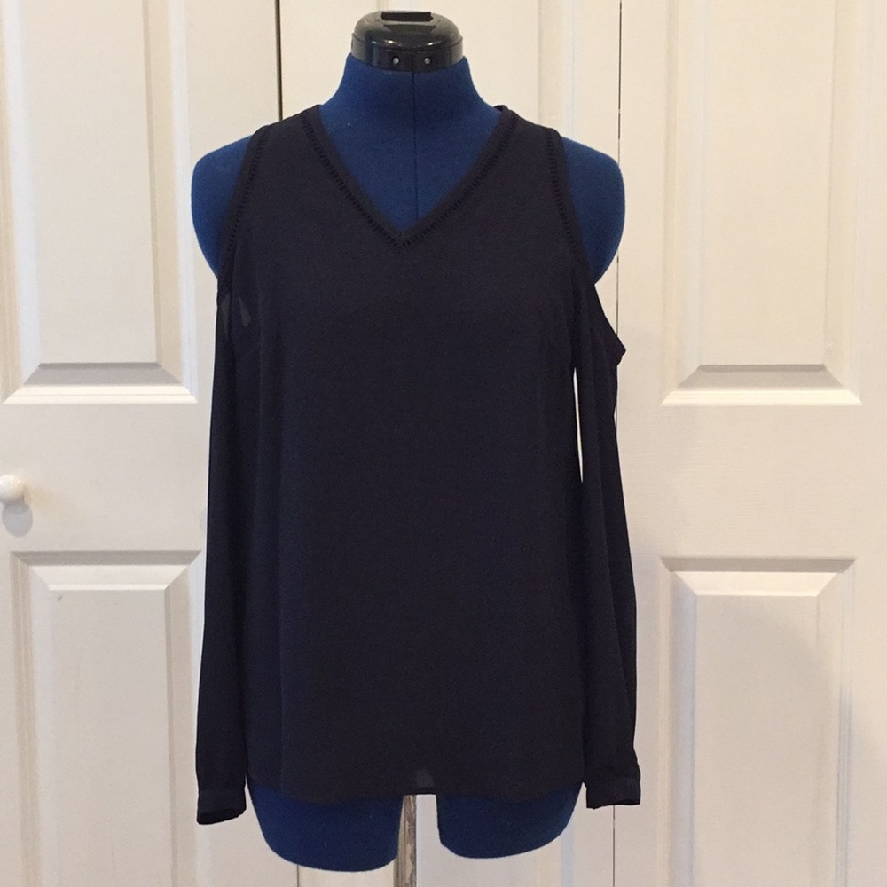 NWOT Navy Cold Shoulder Top